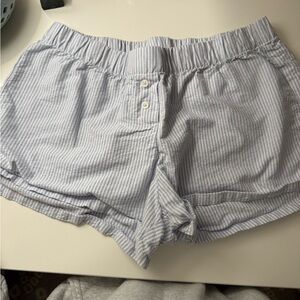 Brandy Melville Light Blue Striped High Waist Shorts